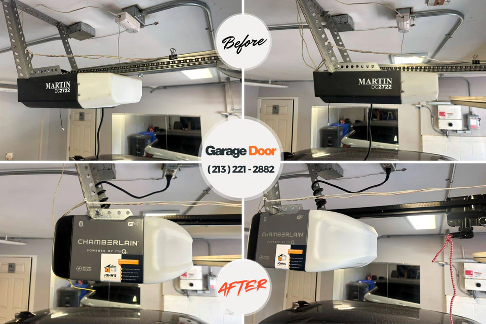 Before and after: garage door repair South Pittsburg, TN